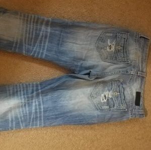 Mens buckle black jeans